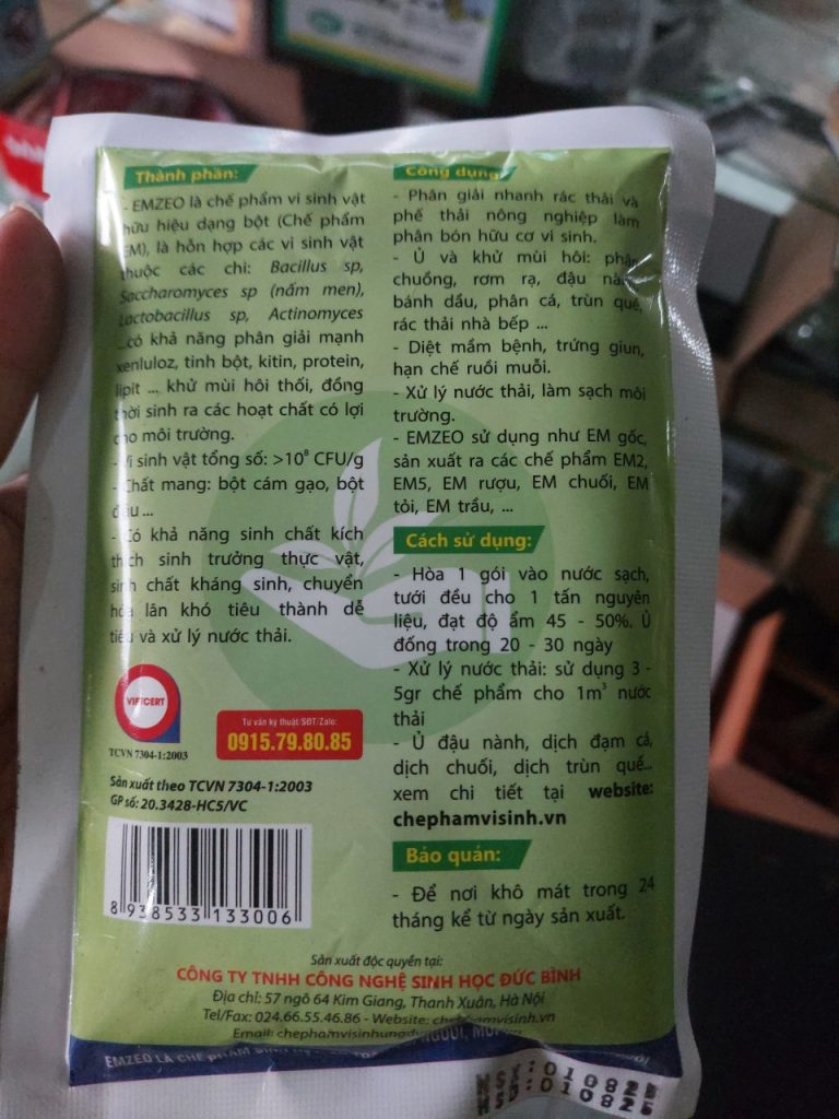 chế phẩm vi sinh emzeo ủ phân và rác thải hữu cơ 1