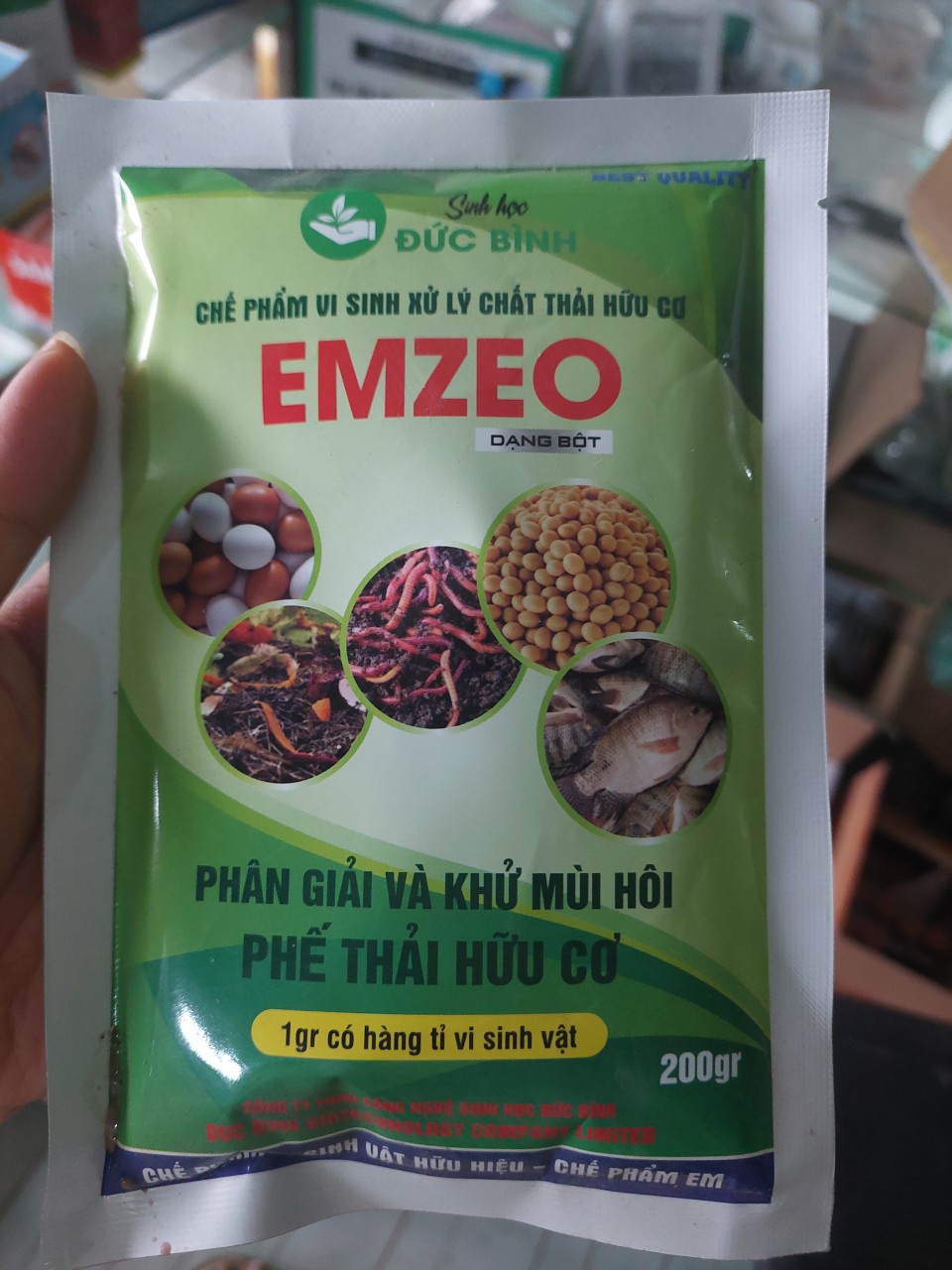 chế phẩm vi sinh emzeo ủ phân và rác thải hữu cơ