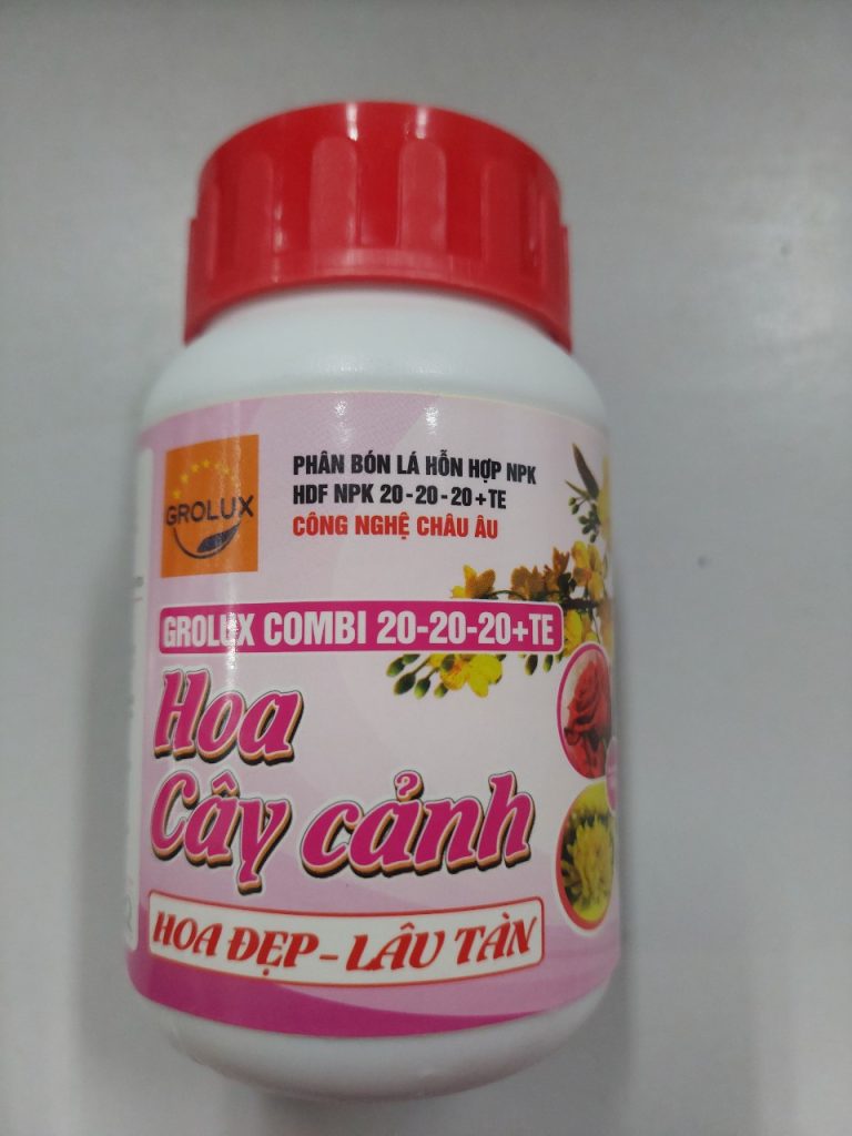 Grolux Combi 20-20-20+TE - Phân Bón Lá Hỗn Hợp NPK 100gr công nghệ châu Âu dành cho Hoa cây cảnh giúp Hoa Đẹp - Lâu Tàn 6