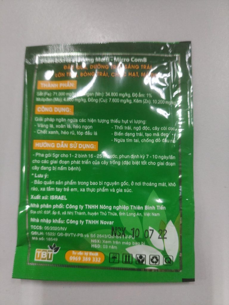 Phân bón lá vi lượng Multi - Micro Comb gói 5gr 3