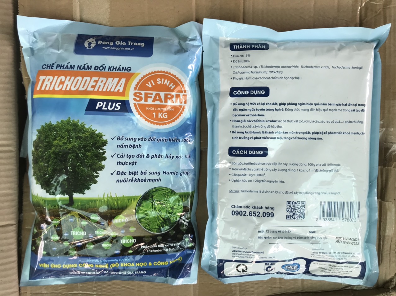 chế phẩm vi sinh nấm đối kháng Trichoderma Đặng Gia Trang 500gr, 1kg 1